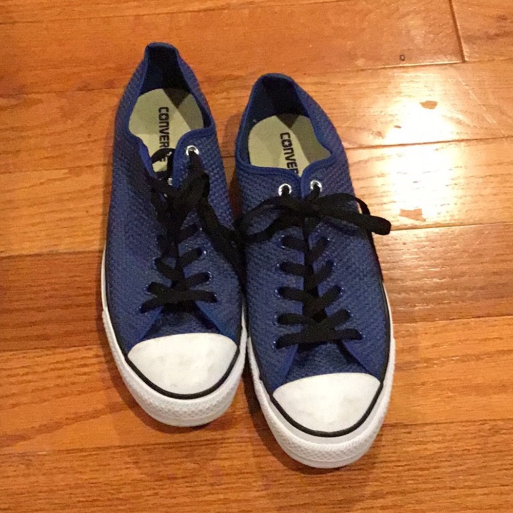 Barley worn Converse Chuck Taylors. Weave design.
